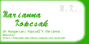 marianna kopcsak business card